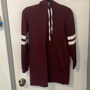 Maroon Hoodie Dress
